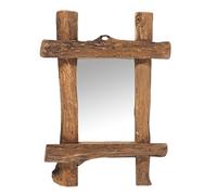 Design Delights Vintage Teak Miroir mural en bois de teck recyclé 45 x 60 x 5 cm Naturel Miroir avec cadre en bois flotté