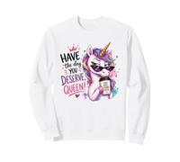 Design d'émancipation de la Reine du café Sassy Unicorn Sweatshirt