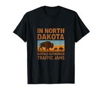 Design des embouteillages de trafic Buffalo du Dakota du Nord T-Shirt