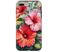 Design des Fleurs Tropicales Hibiscus Palm quitte l'été Coque pour iPhone 7 Plus/8 Plus