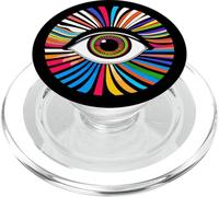 Design des Yeux. Œil Marron et Vert avec Fond coloré PopSockets PopGrip pour MagSafe