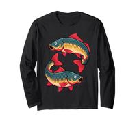 Design Deux Carpes - pour Pêcheurs, Amateurs de Carpe Manche Longue