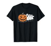 Design d'halloween avec Citrouille et Trois fantômes T-Shirt