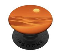 Design d'horizon Minimal de Paysage de Dunes du désert au Coucher du Soleil PopSockets PopGrip Adhésif