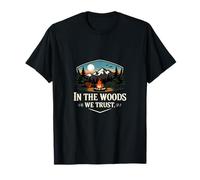 Design d'insigne « in The Woods We Trust » de Camping Mountain T-Shirt
