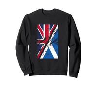 Design Distressé Union Jack et Écossais Audacieux Sweatshirt