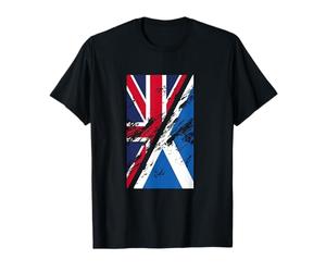 Design Distressé Union Jack et Écossais Audacieux T-Shirt