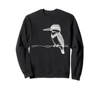 Design d'ornithologie d'oiseau avec Ceinture Kingfisher Line Art Sweatshirt