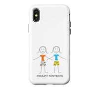 Design drôle Crazy Sisters, Two Sisters 2 Sisters Coque pour iPhone X/XS