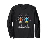 Design drôle Crazy Sisters, Two Sisters 2 Sisters Manche Longue