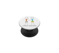 Design drôle Crazy Sisters, Two Sisters 2 Sisters PopSockets PopGrip Adhésif