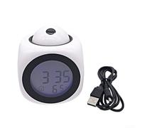 Design élégant et moderne, réveil multifonction avec rapport vocal intelligent (blanc + USB)