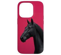 Design élégant étalon Noir pour Les équestres Coque pour iPhone 14 Pro