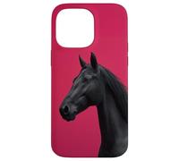 Design élégant étalon Noir pour Les équestres Coque pour iPhone 14 Pro Max