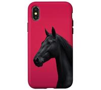 Design élégant étalon Noir pour Les équestres Coque pour iPhone X/XS
