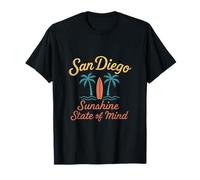 Design en forme de vague de paume sous le soleil de San Diego T-Shirt
