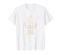 Design ésotérique avec Croissant de Lune, Fleurs, botanique céleste T-Shirt Graphique avec Valeur