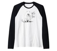 Design Esquimau américain Let's GO - Happy Eskie Dog Lover Manche Raglan