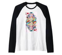 Design esthétique coloré Queen Hearts Highway Trip Manche Raglan