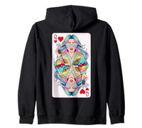 Design esthétique coloré Queen Hearts Highway Trip Sweat à Capuche