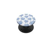 Design esthétique côtier Corail Marin en Bleu et Blanc PopSockets PopGrip Adhésif