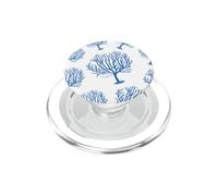 Design esthétique côtier Corail Marin en Bleu et Blanc PopSockets PopGrip pour MagSafe