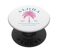Design Estival en Palmier à énergie Positive Aloha Good Vibes PopSockets PopGrip Adhésif