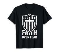 Design Faith Over Fear - Drapeau Chrétien Américain Graphique T-Shirt
