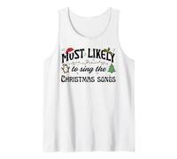 Design Festif des chansons de Noël Les Plus susceptibles de Chanter Débardeur