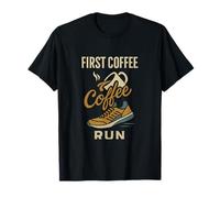 Design First Coffee Then Run Running Crew T-Shirt
