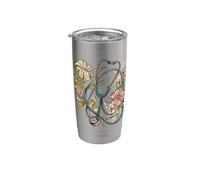 Design Floral de Stéthoscope pour les Infirmières Gobelet isotherme en acier inoxydable double paroi