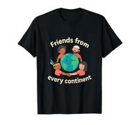 Design Friends from Every Continent Globe Unity T-Shirt