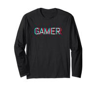 Design Gamer avec Joueur écrit sans se concentrer dans Un Style rétro Manche Longue