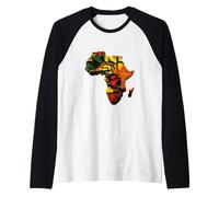 Design Glitch Art Continent Afrique Manche Raglan
