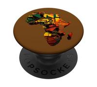 Design Glitch Art Continent Afrique PopSockets PopGrip Adhésif