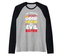 Design « Good And Evil Sister » pour Lil et Big Sister Manche Raglan