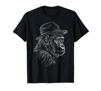 Design Gorille Cool avec Chapeau Fedora T-Shirt