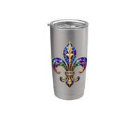 Design gothique Fleur de Lis Royal Heraldique Symbole Gobelet isotherme en acier inoxydable double paroi