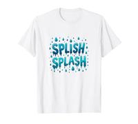 Design Goutte d'eau Splish Splash pour s'amuser en été T-Shirt, Homme, Blanc, M