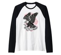 Design Graphique de pygargue à tête Blanche et Oiseau de Proie Manche Raglan