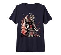 Design Graphique de Style Encre de Sang Samurai Warrior T-Shirt Haut de Gamme