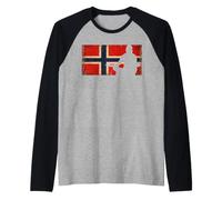 Design Graphique de Supporter de la Norvège Football 26 Fan Pride Manche Raglan