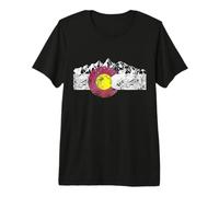 Design Graphique du Drapeau du Colorado et des Montagnes T-Shirt Haut de Gamme