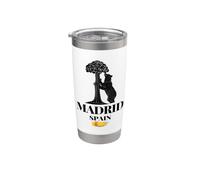 Design graphique Madrid Espagne l'ours et le fraisier Gobelet isotherme en acier inoxydable double paroi