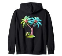 Design Graphique stylisé de l'île aux cocotiers Sweat à Capuche