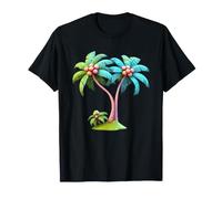 Design Graphique stylisé de l'île aux cocotiers T-Shirt