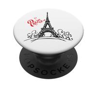 Design Graphique Tour Eiffel Paris France Homme Femme PopSockets PopGrip Adhésif