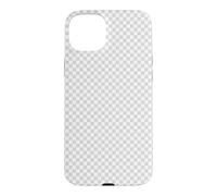 Design Graphique Transparence Grille Gris Blanc à Carreaux Coque pour iPhone 15 Plus