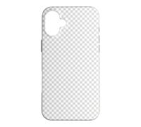Design Graphique Transparence Grille Gris Blanc à Carreaux Coque pour iPhone 16 Plus