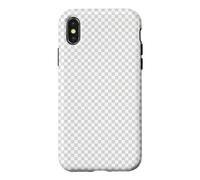 Design Graphique Transparence Grille Gris Blanc à Carreaux Coque pour iPhone X/XS
